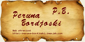 Peruna Borđoški vizit kartica